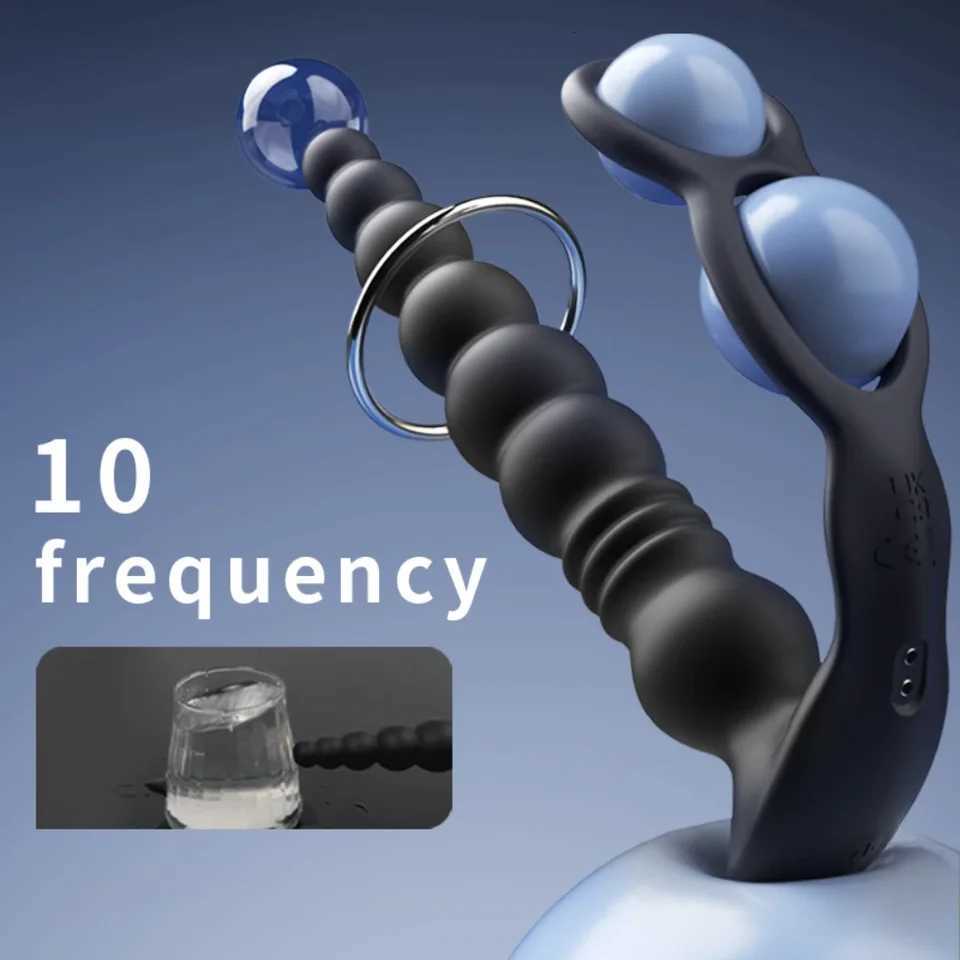 Male Prostate Massager Thrusting Vibrator Anal Bead Wireless Remote Control Lock Ring Delay Ejaculation Butt Plug Sex Toy for MenXJ250806