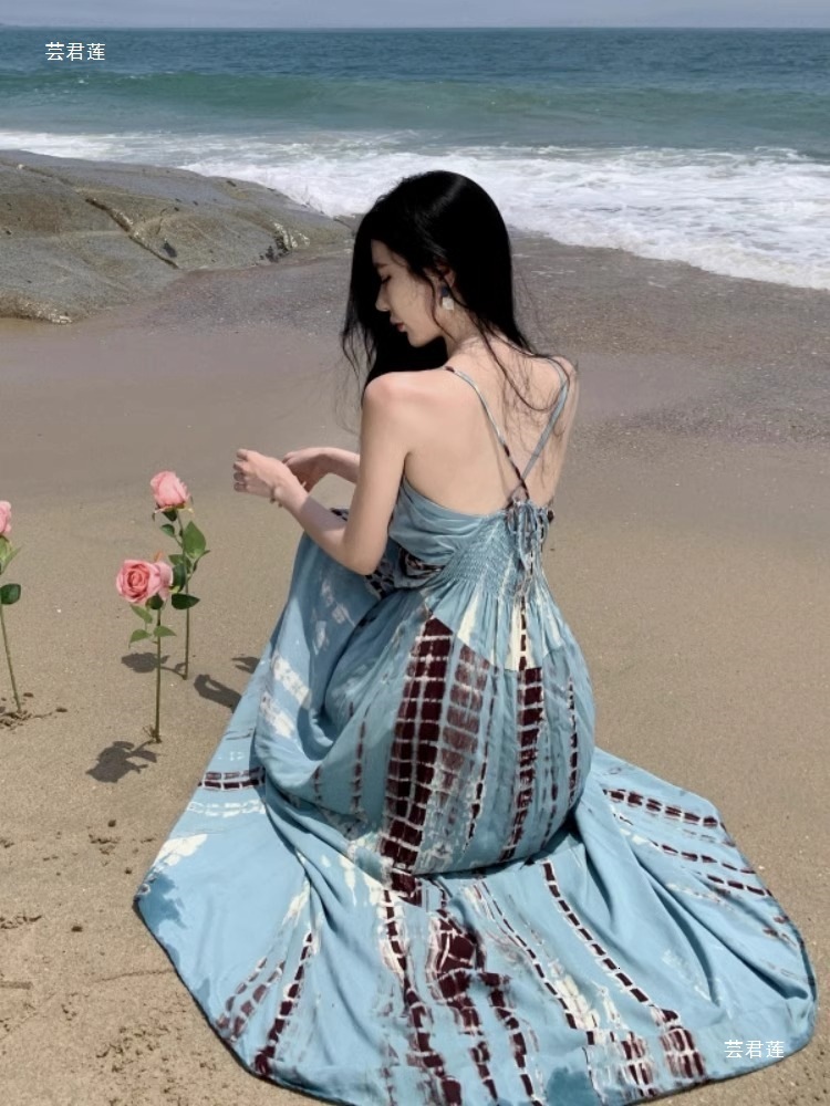 2025 Summer Vacation Dress Women's New Summer fashion French Travel Photo Beach Dress Elegant Long Dress New Designer Dress