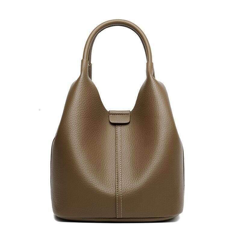 Women's New Soft Leather Medium Ladies Handbag Crossbody Bucket Fashion Versatile Basket Bag