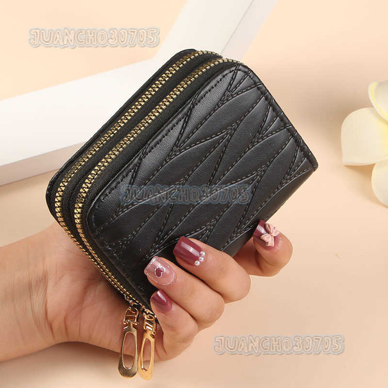 New Trendy Multi-card Slot Zipper Small Wallet Fashionable Large Capacity Card Holder Womens Mini Coin Purse H250806