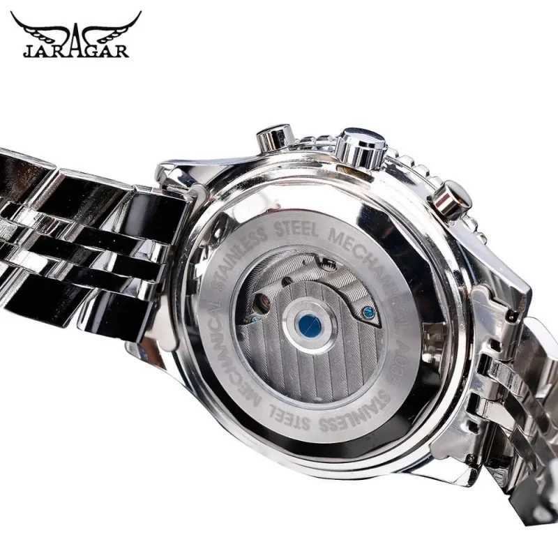 034 Top Luxury Retro Blue Automatic Mechanical Hollow Skeleton Stainless Steel Date Month Mens Watch W250806