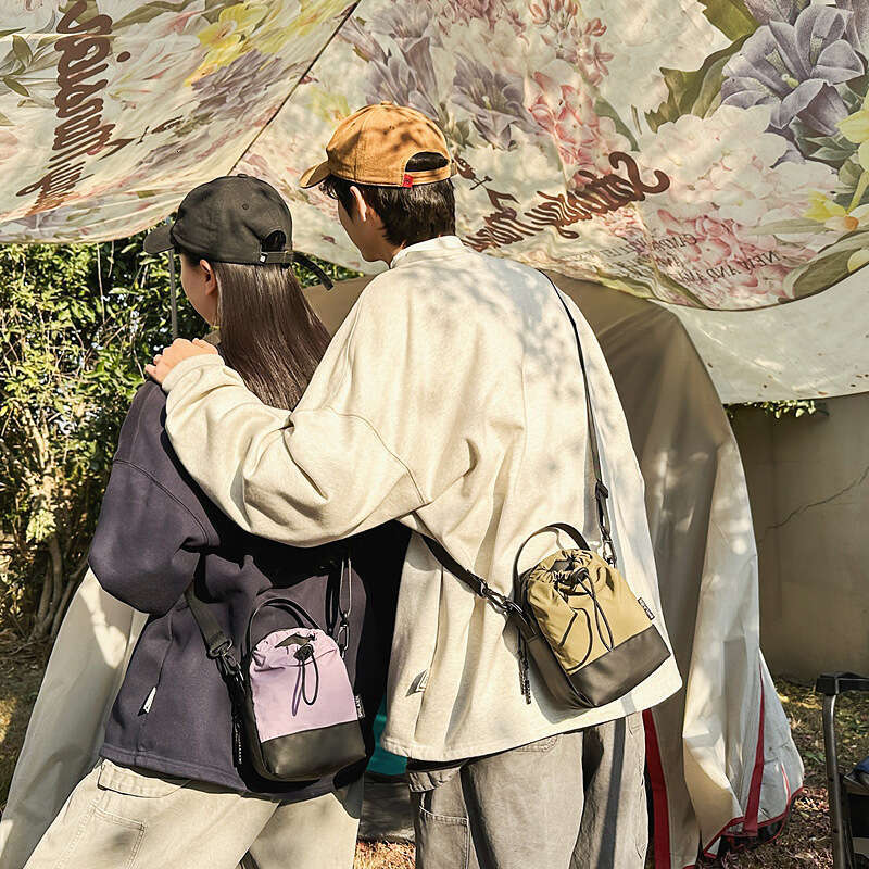 Lightweight Phone Unisex Versatile Crossbody Water Bottle Fashion Casual Travel Outdoor Drawstring Nylon Small Shoulder Bag