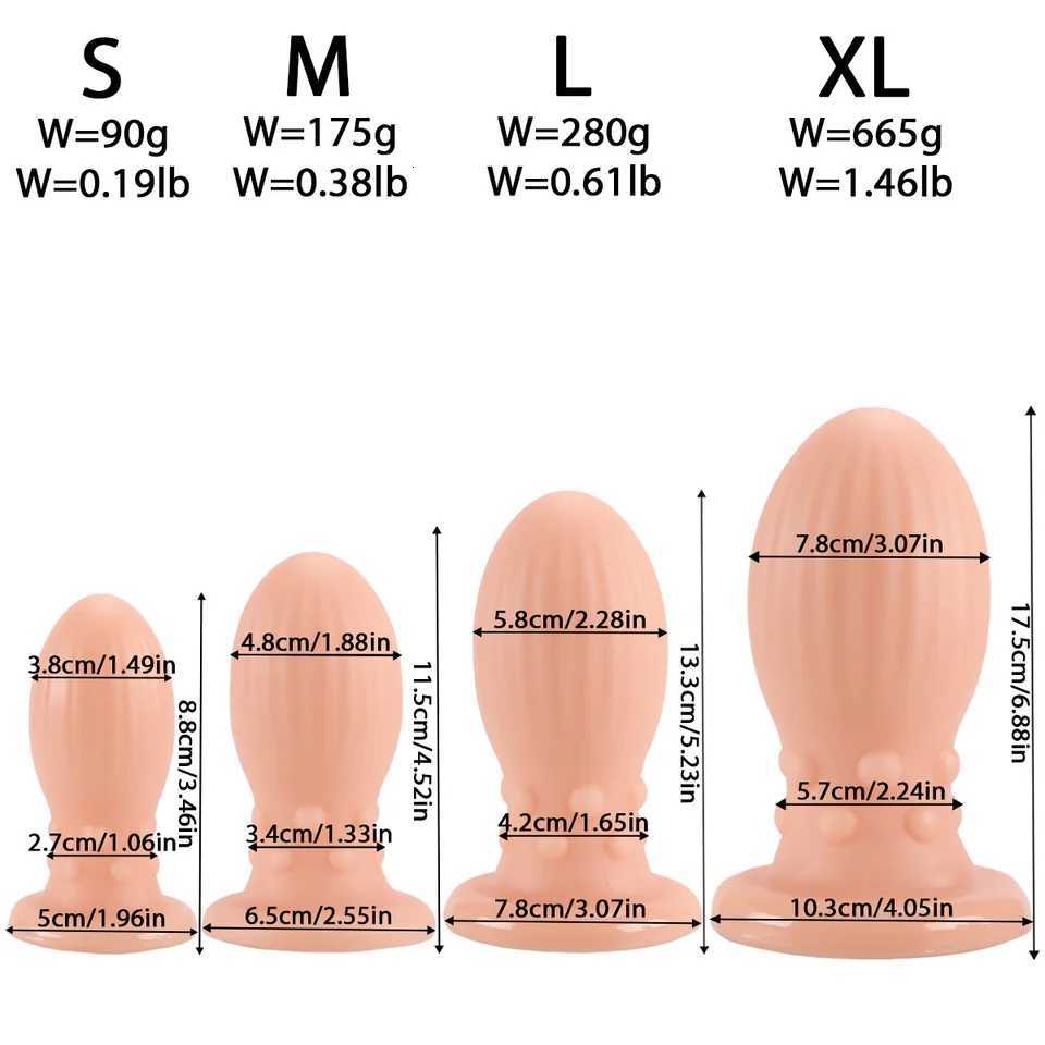 Dragon Egg Large Anal Plug Soft Suction Cup Anal Toy Butt Plug Prostate Massager Anal Dilator Sexy Toy For Women Men Masturbator XJ250806