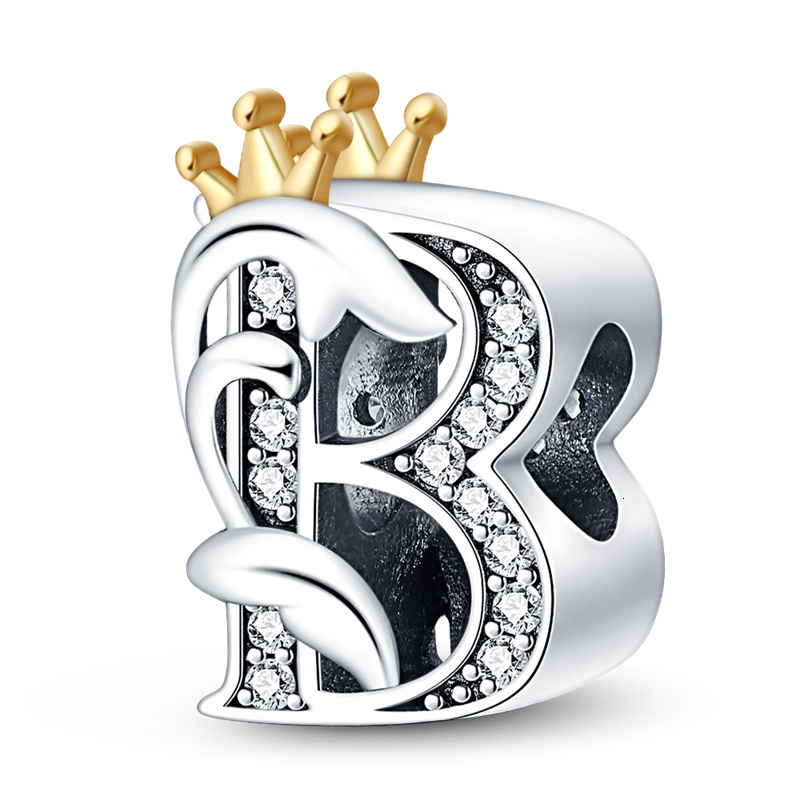 Fit Original Bangle Bracelet DIY A-Z Alphabet Charms Bead 925 Sterling Silver CZ Zircon LOVE Letter Dangle Pendant Jewelry Gift