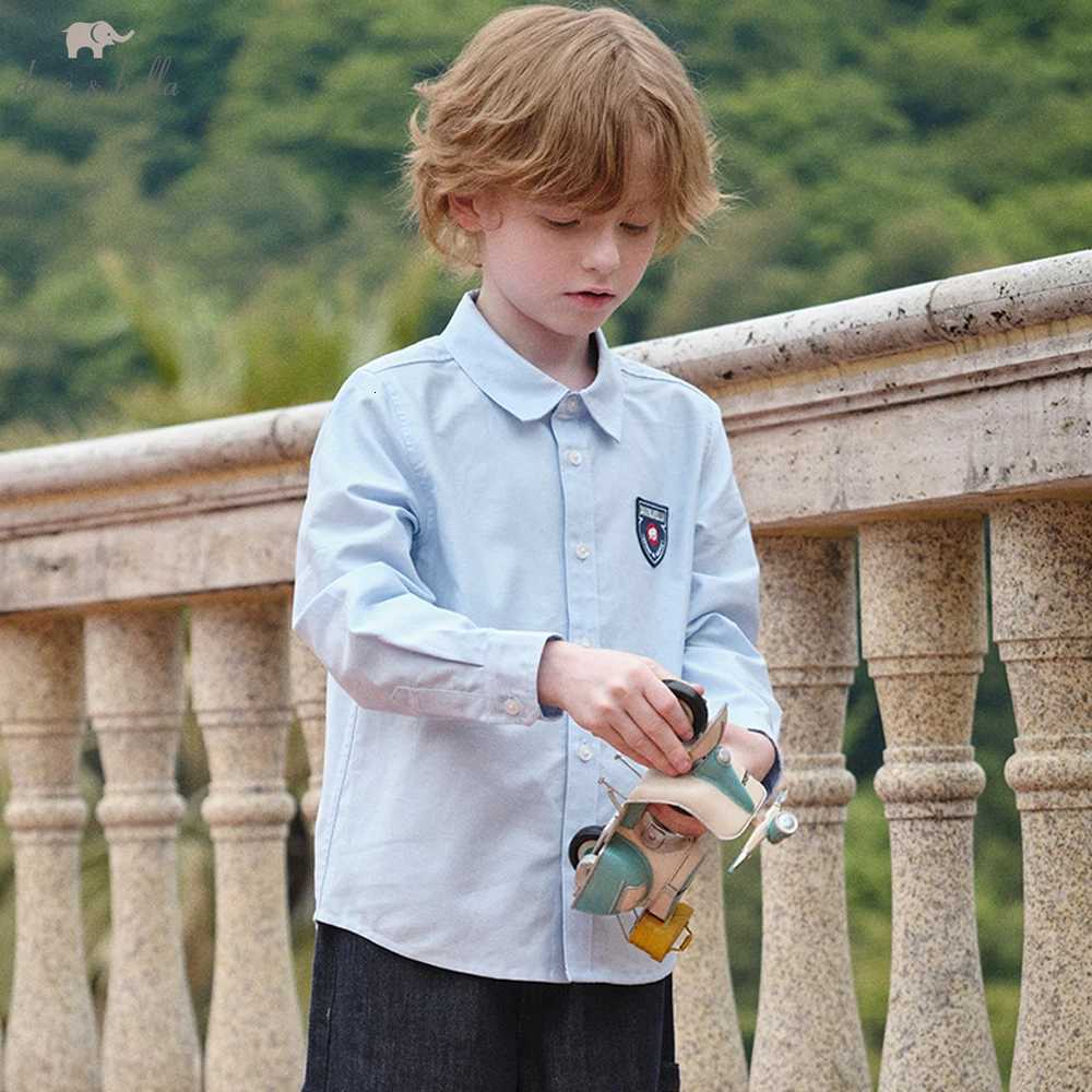Dave Bella Boys Long Sleeve Shirt Autumn Spring Cotton Blouse for Children Birthday Party Formal Shirt Kids Clothes DK 3252972 X250806