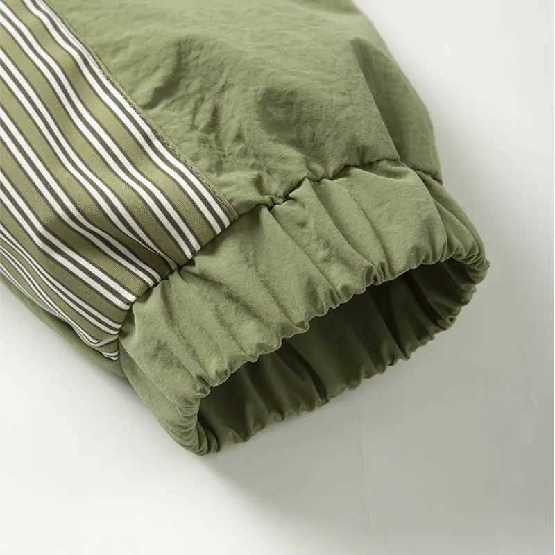 Spring Men Hiking Jacket Stripe Patchwork Windproof Hooded Coat Adjustable Drawstring Travel Jacket Outdoor Camping Cargo Jacket W250806