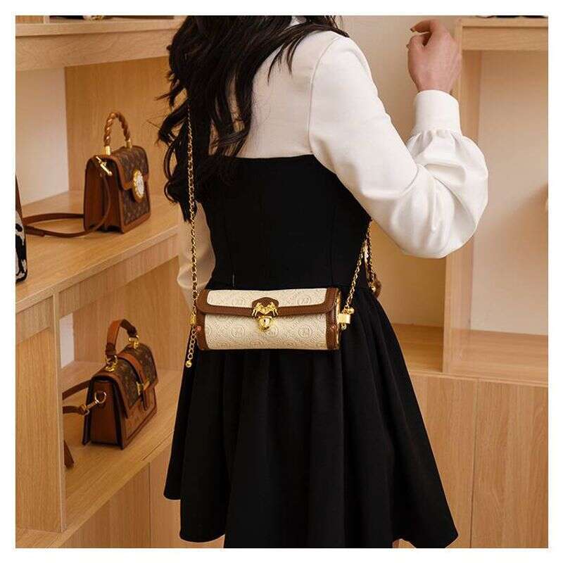 "2025 New Women's Bag, European and American Fashion Trendy Monogram Round Barrel Shoulder/Crossbody/Handbag"
