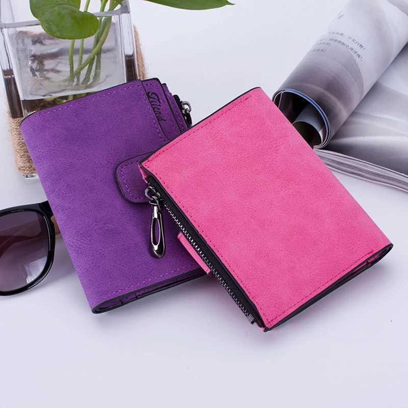 Hot Sale Womens Short Wallets PU Leather Matte Small Casual Coin Purse Zipper Money Bags Hasp Clutch HolderXJ250806