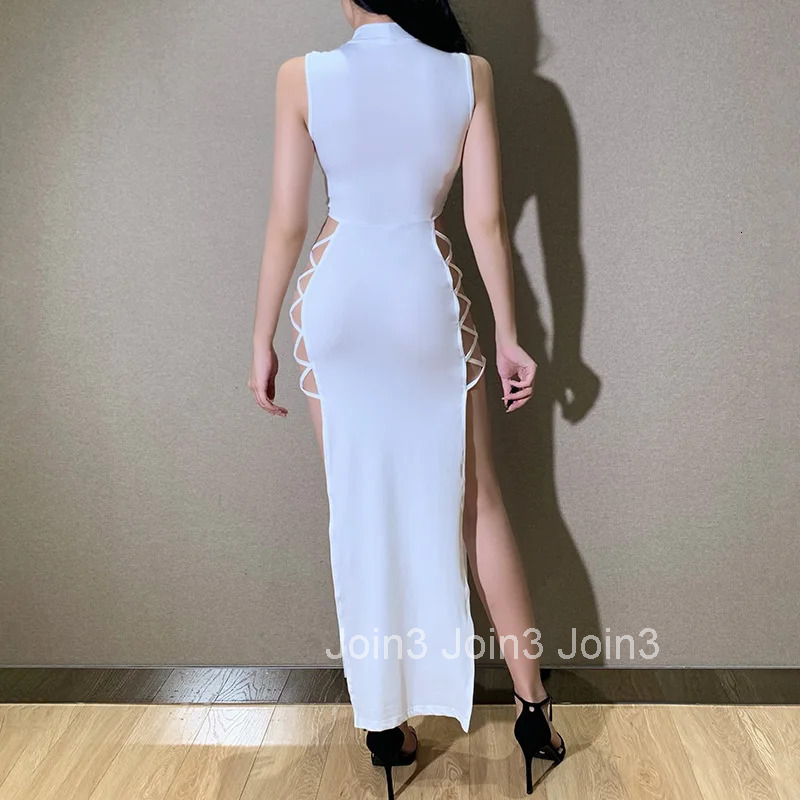 New Elegant Black Sleeveless Bandage Sexy Dress for Women Club Party Backless Tank Dresses Skinny Fashion Summer