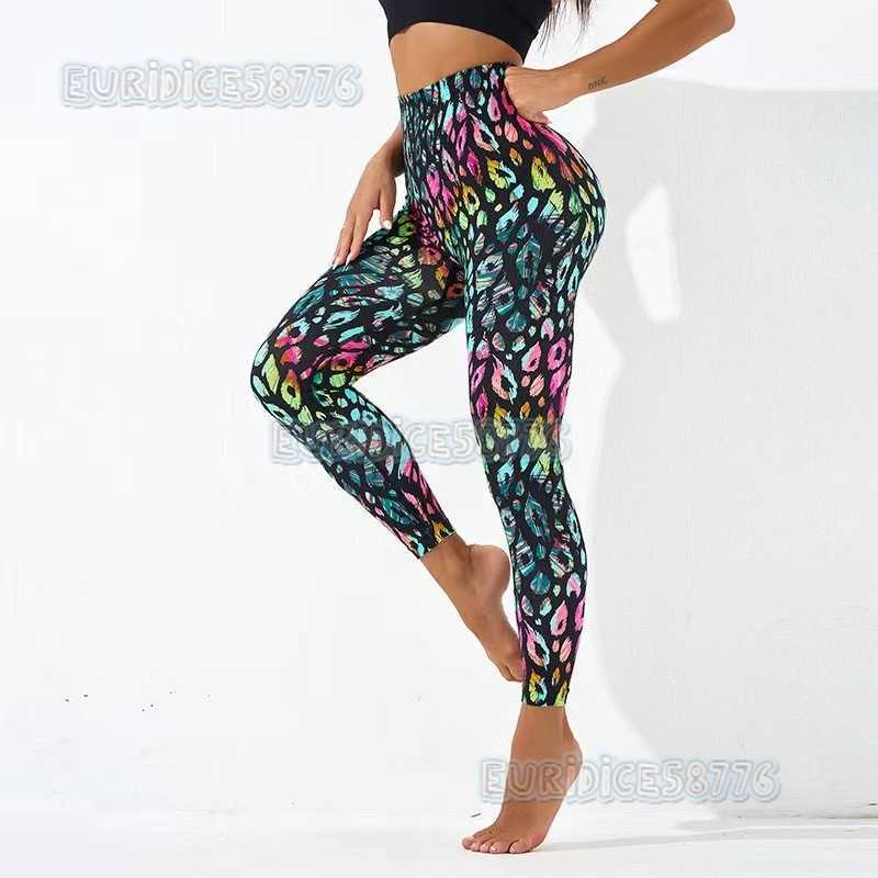 Thick Seamless Peach Tie-dye Yoga Pants Tight High Waist Hip-lifting Moisture-wicking Outdoor Sports Fitness Long Pants for Women H250806