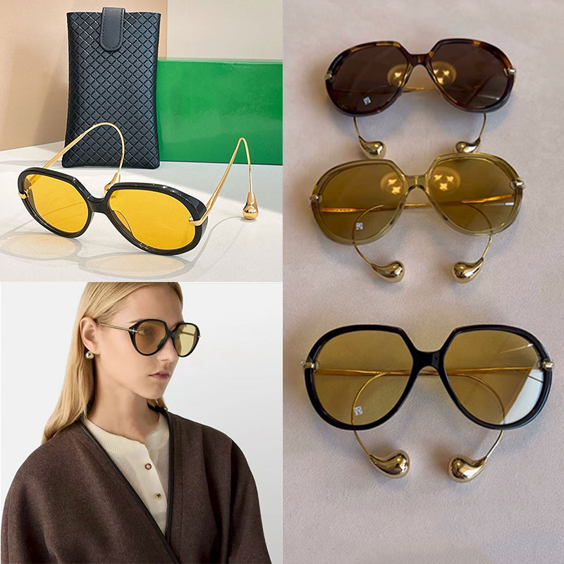 Drop Sunglasses Men Women Designer Square Acetate Frame Water Drop shaped Metal Mirror Legs Modern Fashion New Sunglasses BV1274S with Box