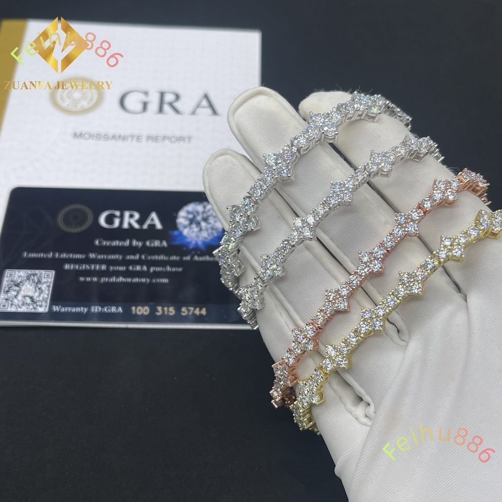 Iced Out Hip Hop Jewelry 925 Silver Cross With Tennis Chain 925 Silver Vvs Moissanite for Men and Women