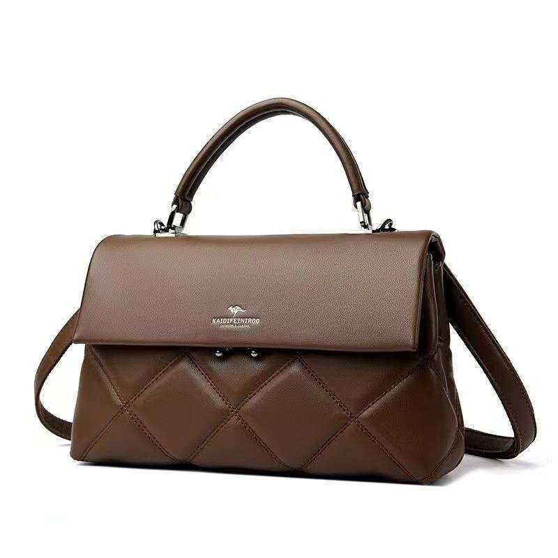 Designer Neonoe Flower Print Ladies' Tote Bag - Authentic Leather with Chain Strap