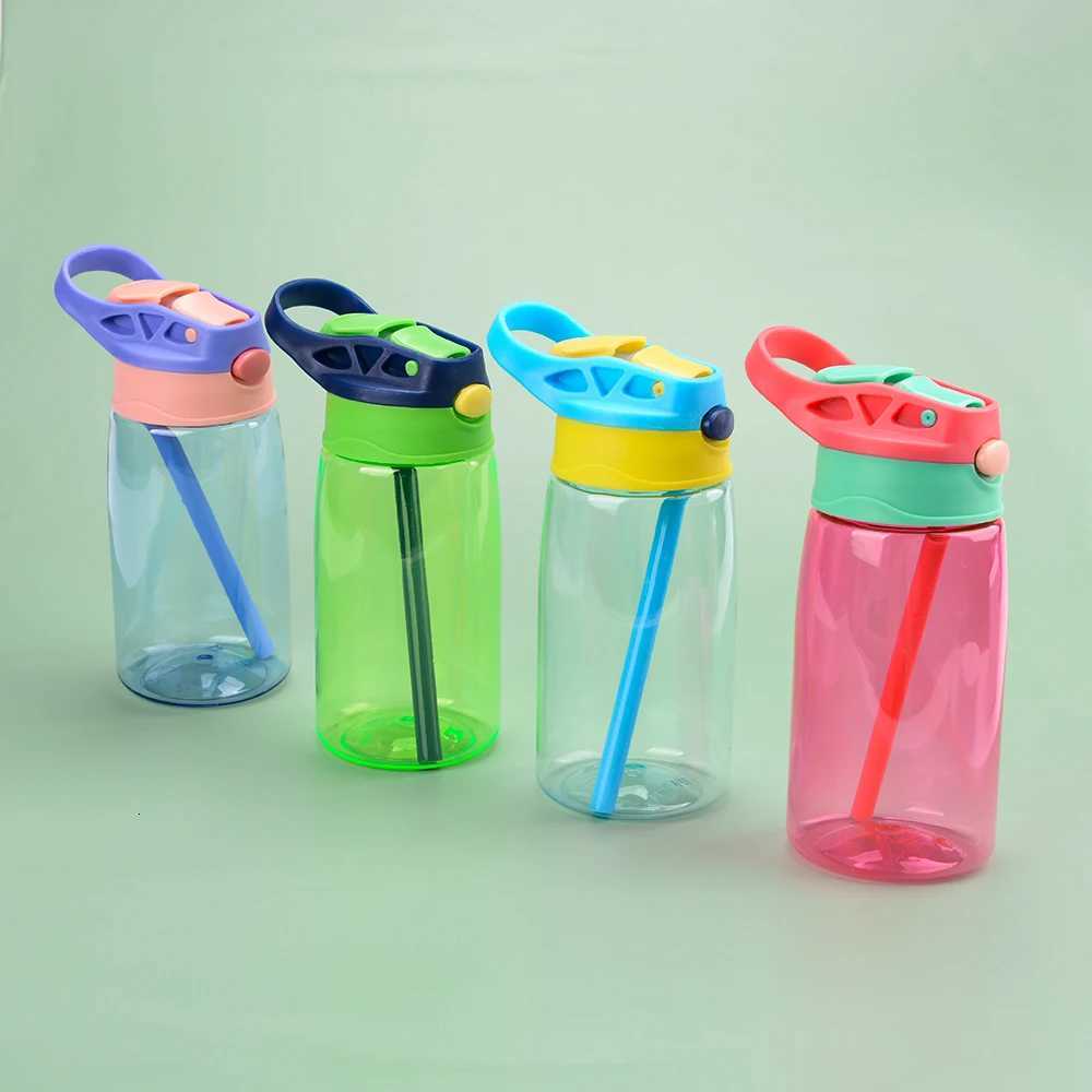 Children Straw Cup Outdoor Sports Water Bottle 480ml PC Plastic Creative Gift BPA Free Drinking Water Portable Sports Bottles X250806