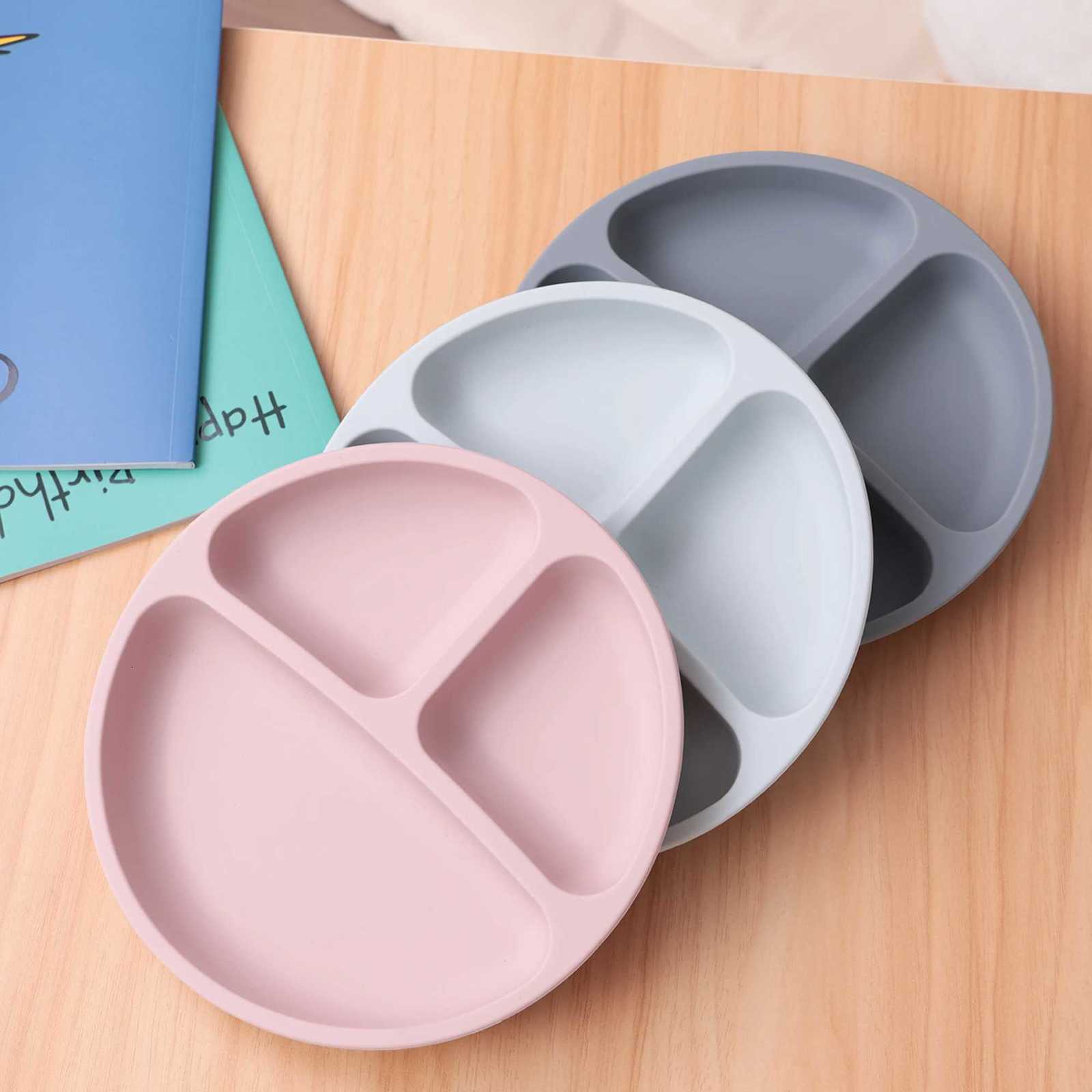3PCS Silicone Baby Feeding Set Suction Dish Plate BPA Free Toddler Training Tableware Eco Friendly Weaning Utensils Kids X250806