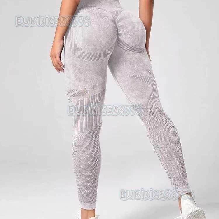Hollow Seamless Yoga Pants High Waist Peach Butt Women Washed Matte Tight Sports Pants New Hip Lift Fitness Pants H250806