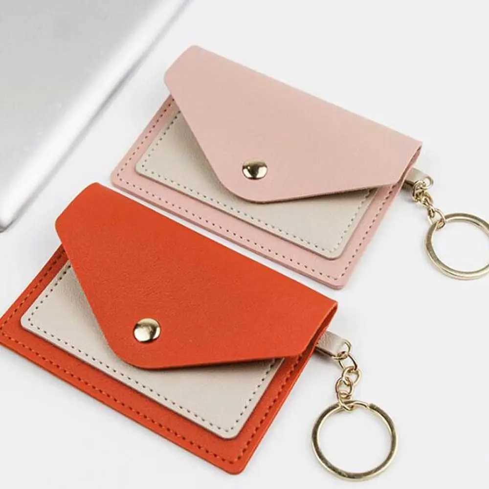 Ultra-thin Student With Keychain Business Card Cover Card Case Slim Wallet ID Card Holders Coin Purse Korean Style Card Holder XJ250806