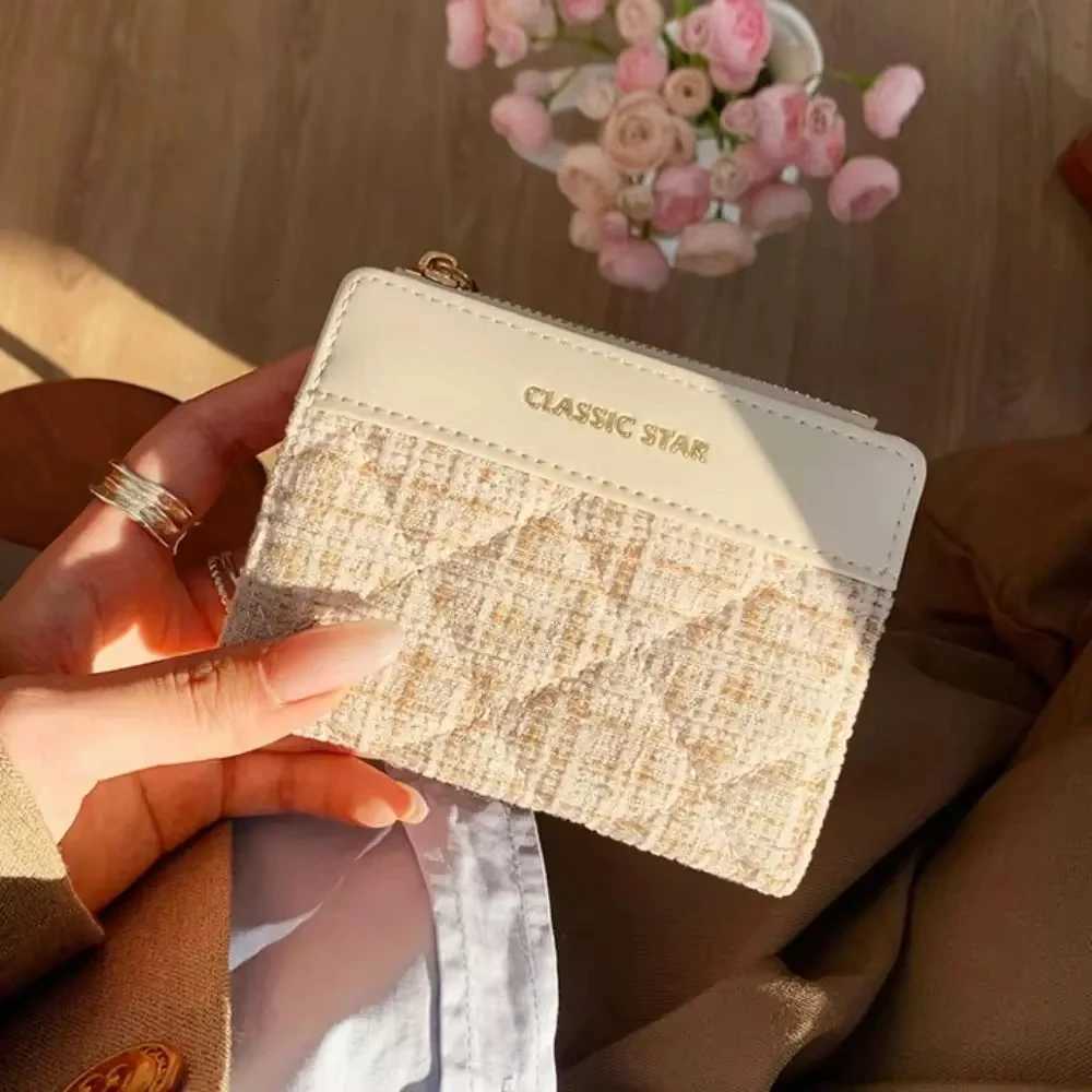 Women Mini Cute PU Leather Thread Short Wallet Ins Large Capacity Retro Fashion Coin Money Bag XJ250806