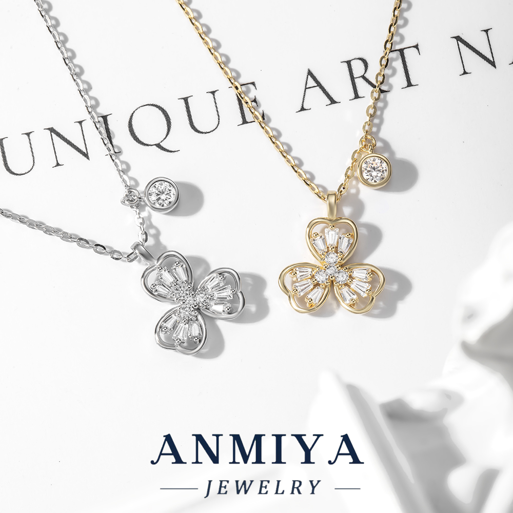 Custom 925 Sterling Silver Clover Necklace, Minimalist Pendant Jewelry for Teen Girls' Luck Charm Gift