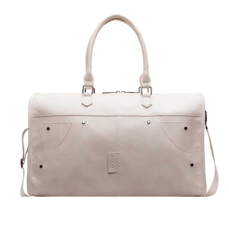 Pu Leather Travel Bag Cylinder Waterproof Handbag Large Capacity Airplane Luggage Bag Sports Fitness Bag 250815