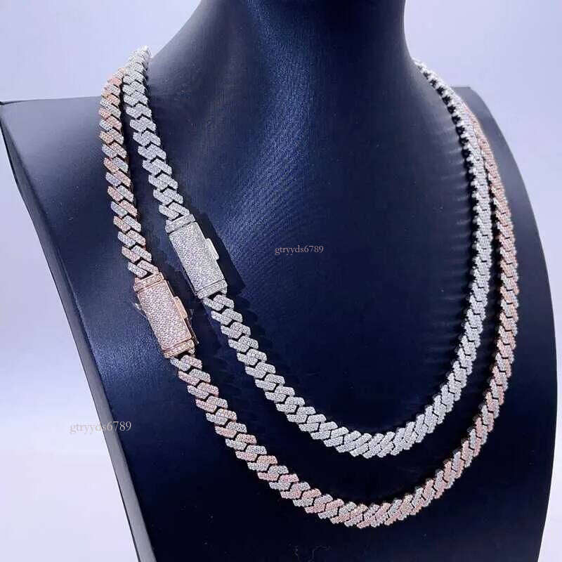 necklace moissanite chain infinity pendantHip Hop Iced Out Men Fashion Rapper Jewelry Vvs Moissanite Cuban Link Chain
