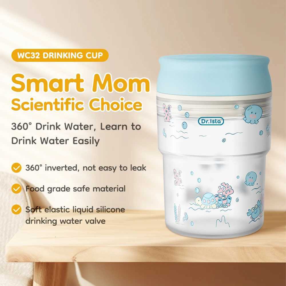 New 280ml Baby 360 Degrees Drinking Water Learning Drinking Cup Baby Sucking Cup Flip Lid Leakproof Infants Water Cups BPA Free X250806