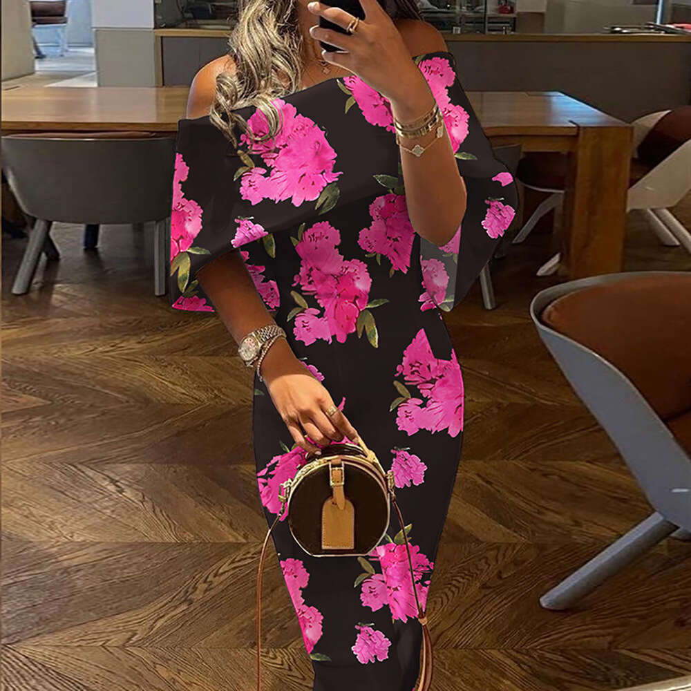 Women's Off-Shoulder Slim Fit Bodycon Spring Dress 661 B5