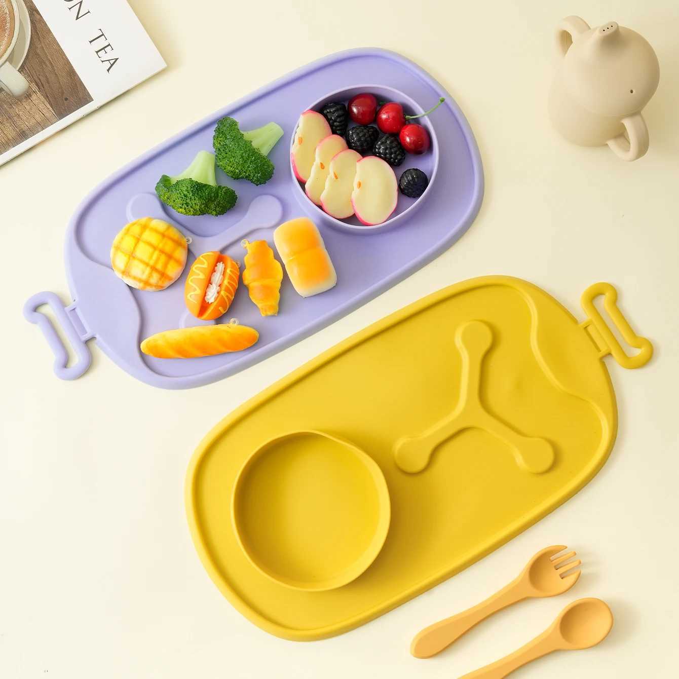 1PCS New Design Baby Silicone Bowl Anti-Slip Feeding Dishes Plate Tableware For Training Storage Portable Baby Shower Gift X250806