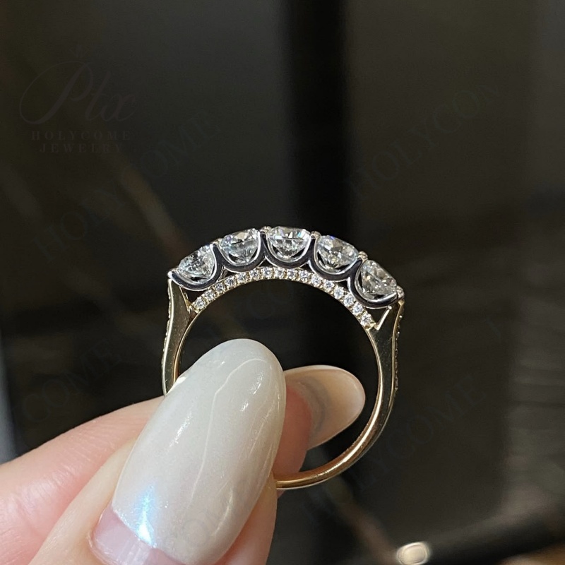 Custom Ring Band 925 Silver 10K 14K 18K Gold D VVS1 Moissanite Lab Grown Diamond High Quality Wedding Engagement Ring for Women