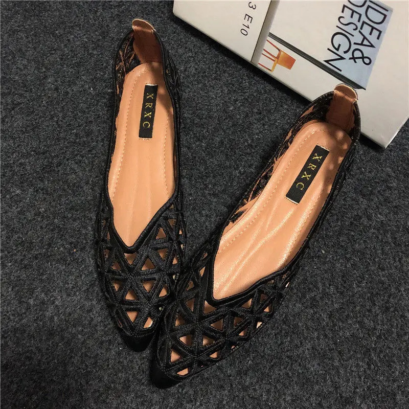 Shoes for Women Pointed Toe Ladies Summer Footwear Flat Flats Yellow Clear Transparent Elegant Dress High Quality Lastest E 250731