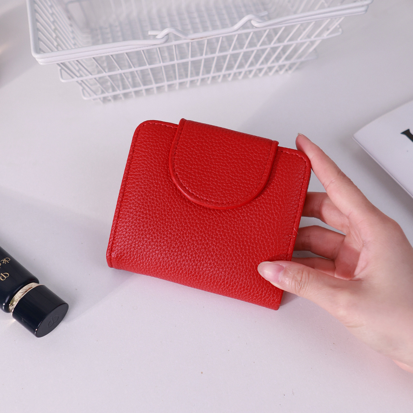 Short for Women Simple Ins Dopamine Color Korean Style Holder Multiple Card Slots Large Capacity Wallet