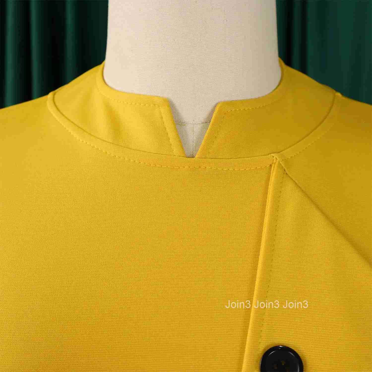 Elegant Office Dresses for Women O Neck Short Sleeve Buttons Sheath Package Hips Mid Calf Professional Business Work Wear Dress