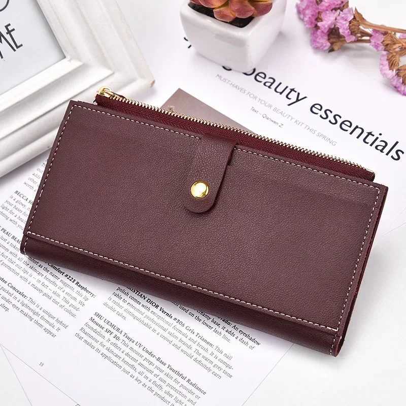 Elegant Clutch Wallet for Women Versatile Korean Style Long Coin Purse Fresh Student Wallet Trendy Female Bag in StockXJ250806
