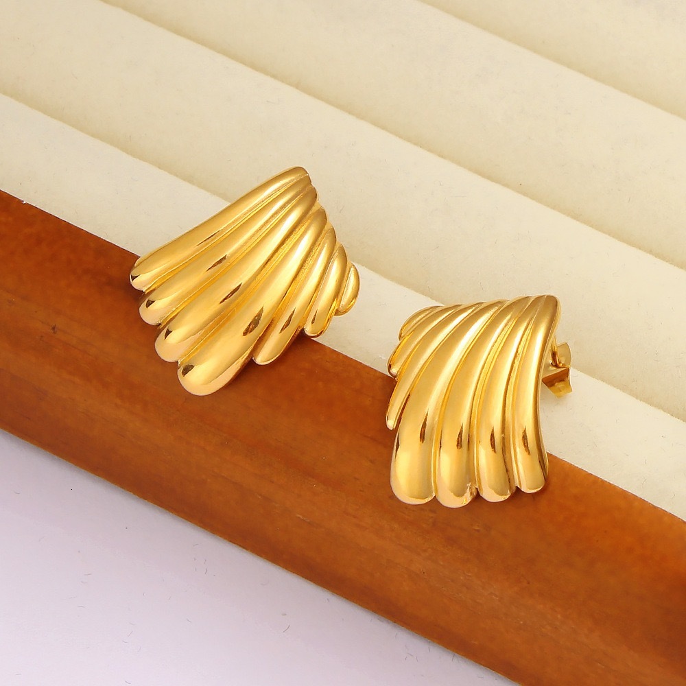 Free Shipping Designer Luxury Jewelry Beach Vacation Starfish Conch Earrings 18k Gold Stainless Steel Summer Fashion Studs Ocean Style Ear Accessories