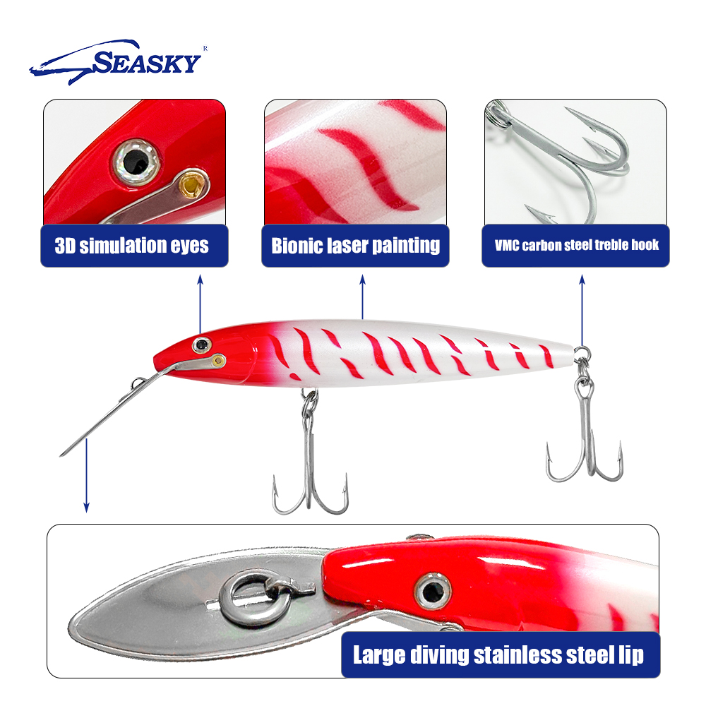 Seasky YD135 30g Trolling Minnow Bait - Durable ABS Material for Deep Water Tuna & Bass Angling