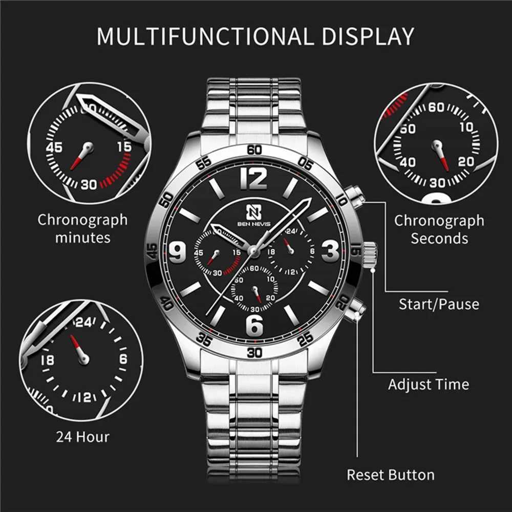 Mens Luxury 45mm Wrist Install Quartz Mens 3ATM Diving Mens Sport Wrist W250806