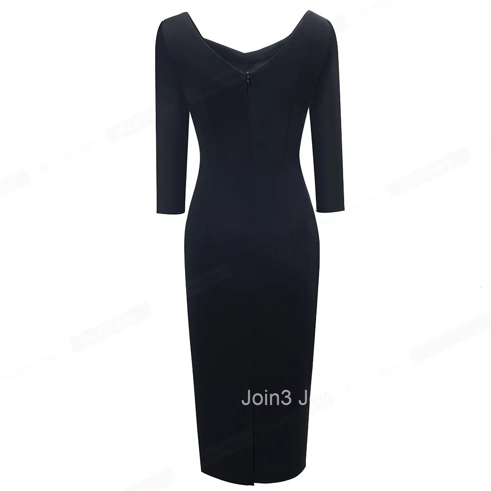 Nice-forever Elegant Patchwork Wear to Work Office vestidos Business Bodycon Sheath Slim Women Dress btyB411