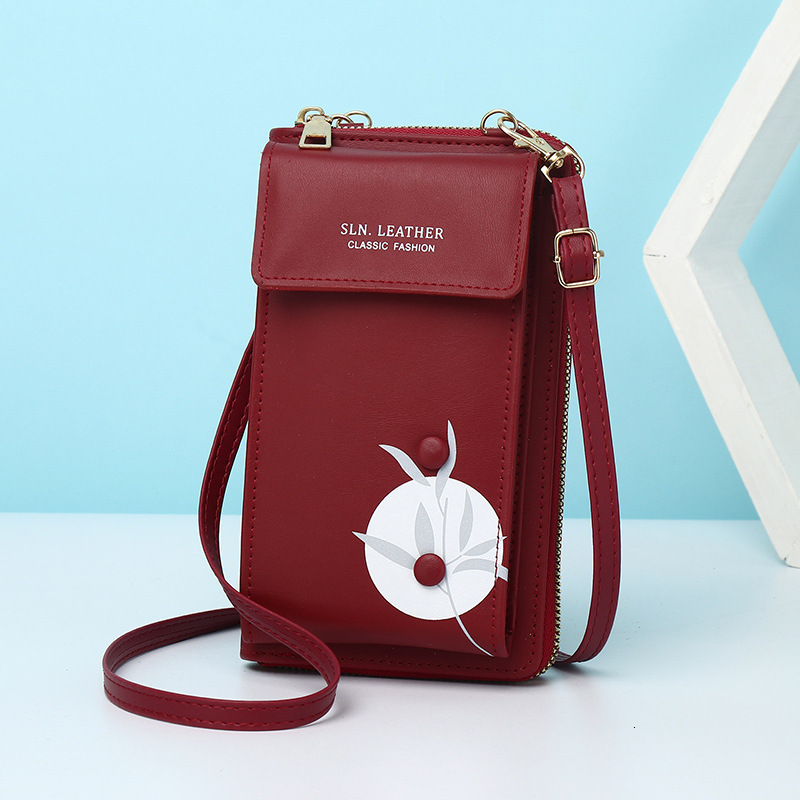 New Women's Wallet Vertical Shoulder Crossbody Korean Style Simple High-end Multifunctional Phone Bag