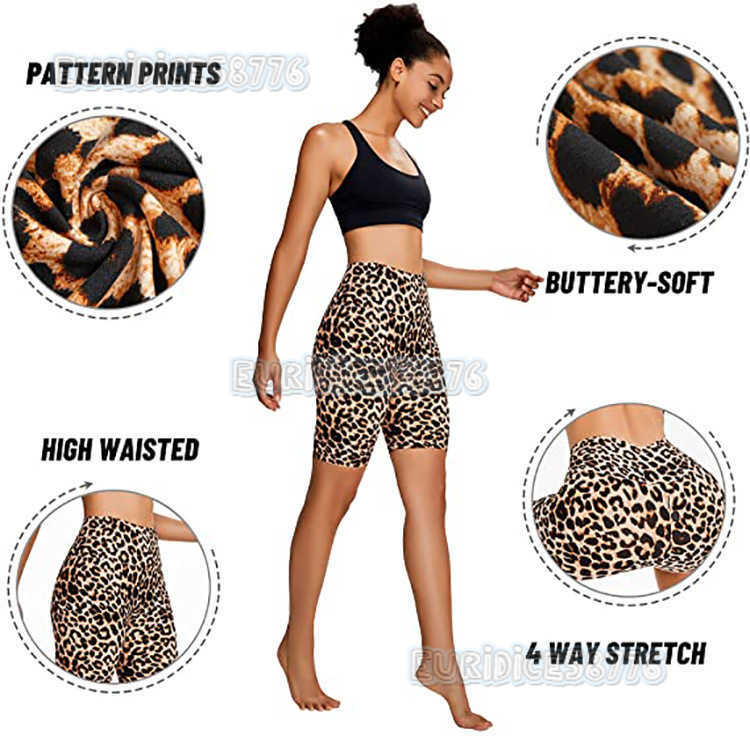 Summer Five-point High-waisted Printed Leggings Ladies Yoga Pants Slim Fit Sports Pants Casual Pants Womens Clothing H250806