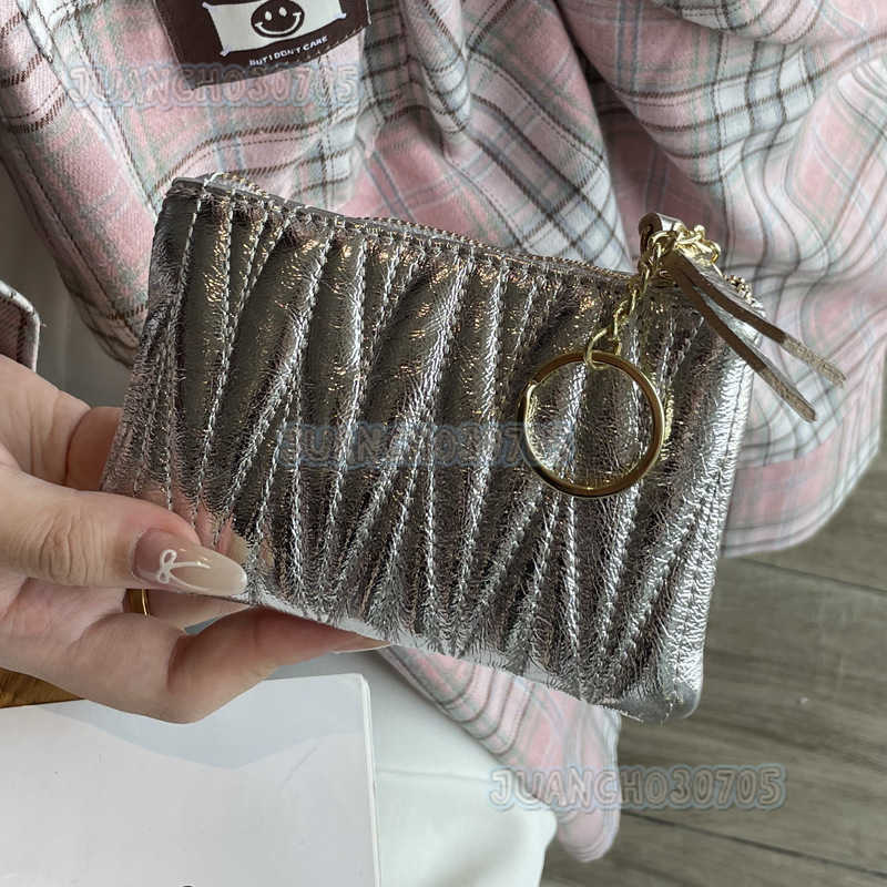 Top Layer Cowhide Embroidered Thread Coin Purse Women Key Bag Card Holder Genuine Leather Zipper Handbag Lipstick Bag Trend H250806