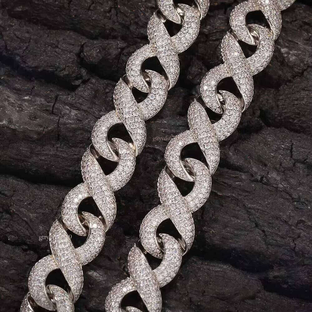 DHCollections Hip Hop 15mm Iced Out Cuban Link Chain Necklace 16-24 Inch Gold Sier Plated Brass Bling Zircon Jewellery for Streetwear Style