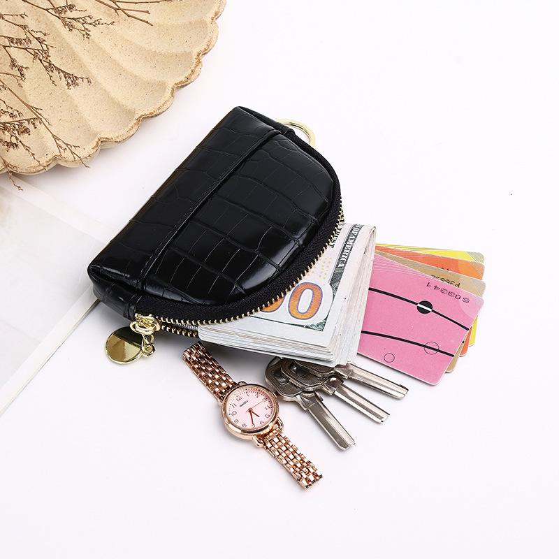 New Stone Pattern Mini Purse Short Zipper Coin Wallet Japanese and Korean Card Holder