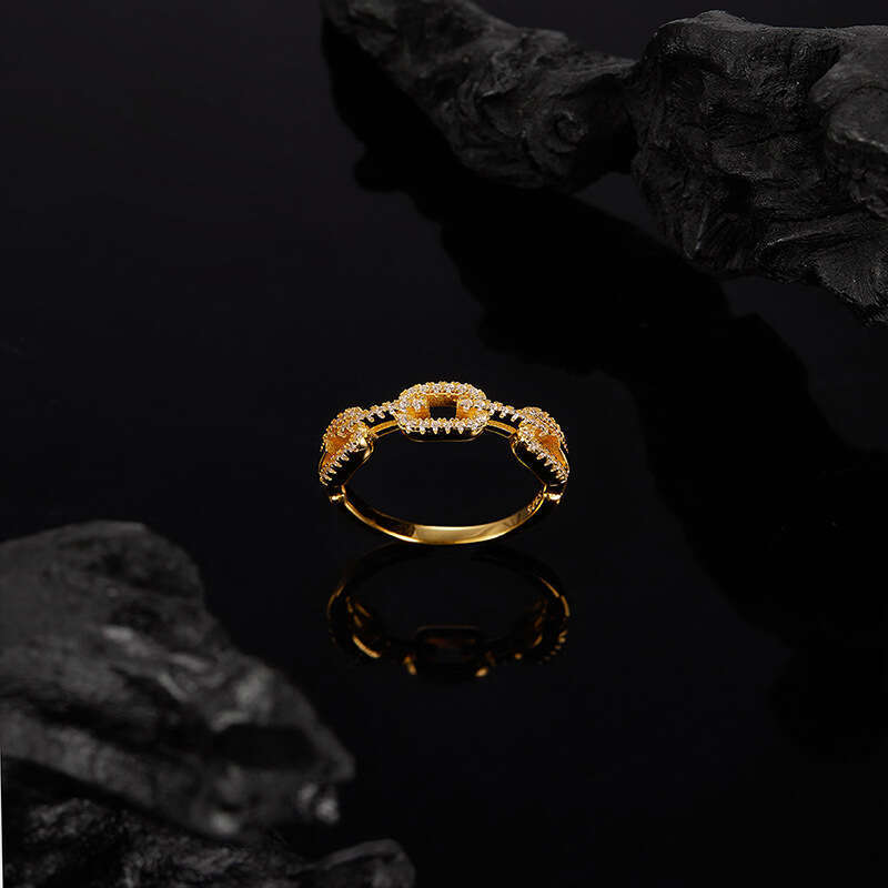 Moissanite Ring Electroplated Color Retention Design Trendy Exquisite Fashionable High-end Feel