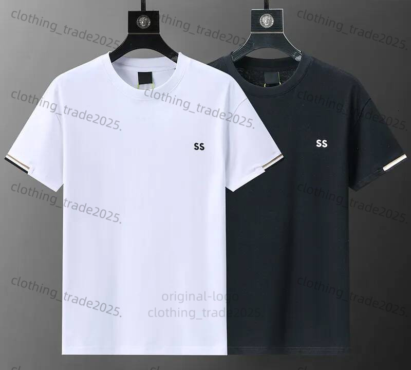 Bosse Shirt T Shirt Spring Summer Collection Luxury Men Designer 100% Pure Cotton With Short Sleeves And Round Neck Black & White Cotton Fashion 020