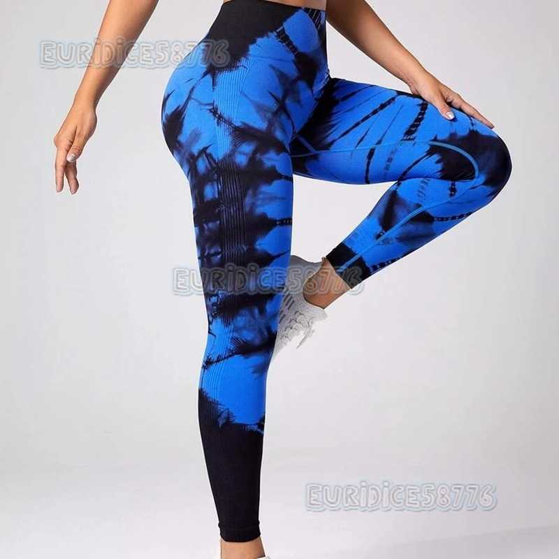 Tie-dye Trend Yoga Pants High Waist Hip-lifting Tummy Control Pants Fitness Sports Shaping Pants H250806