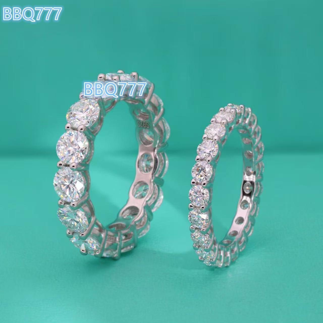 Wholesale 925 Sterling Silver Tennis Ring Princess Emerald Ice Eternity White VVS Mossanite Moissanite Hip Hop Style