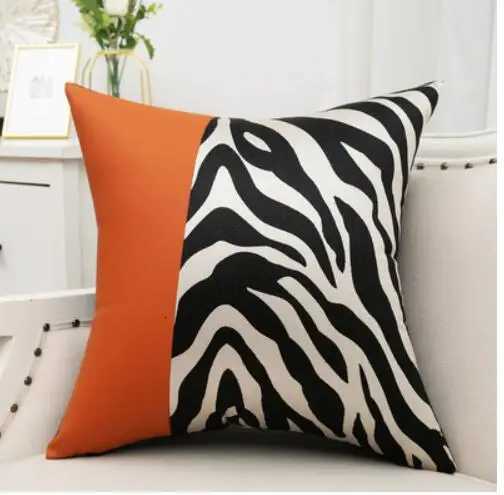 light orange veet horse cushion zebra skin pattern case lumbar cover