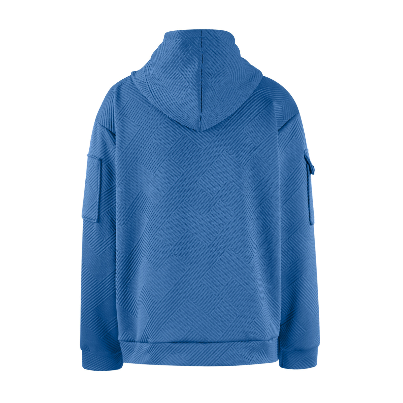 New European and American hooded sports and leisure men's jacket zipper pocket jacquard fashion men's sweater