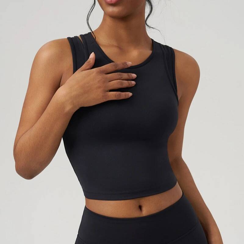 Yoga Women Gym Sleeveless Shirt Fiess Training Sportswear Vest Outdoor Running Sport Tank Tops