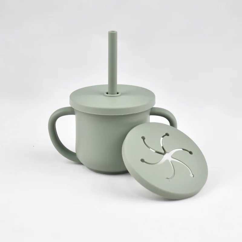 1pcs Baby Silicone Straw Cup BPA Free Portable Storage Snack Container Feeding Cup for Kids Leakproof Learning Drink Cup X250806